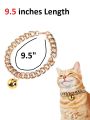 Cat & Puppy Don Chain Collar with Bell Aluminum Chain (9.5 inch Length Chain). 