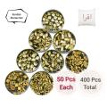 400 Pcs MULTIPLE Shape Kundan Stone in Flat Back Mount/Kundan Beads for decoration 50 Pcs Of each (13 DIFFERENT Shape ). 