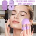 Silicone Face Scrubber, Finger Handle Silicone Face Brush for Deep Cleansing - Ergonomic Grip Women Men Face Scrubber for Massaging for Travelling, Dormitory. 