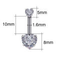 Trendy Zircon Navel Ring -Belly Button Rings -Body Piercing Jewelry -Stainless Steel. 