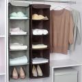 5 Shelf Closet Organizer Hanging Storage Bag Wardrobe Section Clothes Organizer Foldable Clothing Storage Rack Shelves Shoe Clothes Garment. 