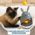 Interactive Cat Feeder Toy,Treat Dispenser Exercise Toys,Feeding Food Toy Dispenser,Car Indoors- Sounding Bell cat tower. 