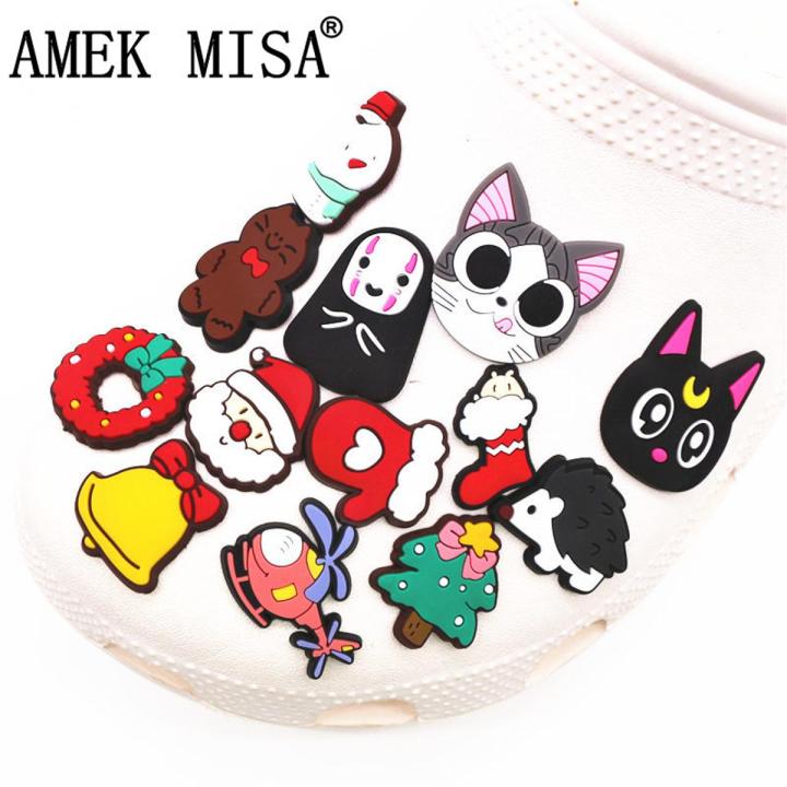 Cartoon Aceless Man PVC Designer Shoe Charms Cute Cat Helicopter Sandals Accessories Decorations for Croc Jibz Party X-mas Gifts