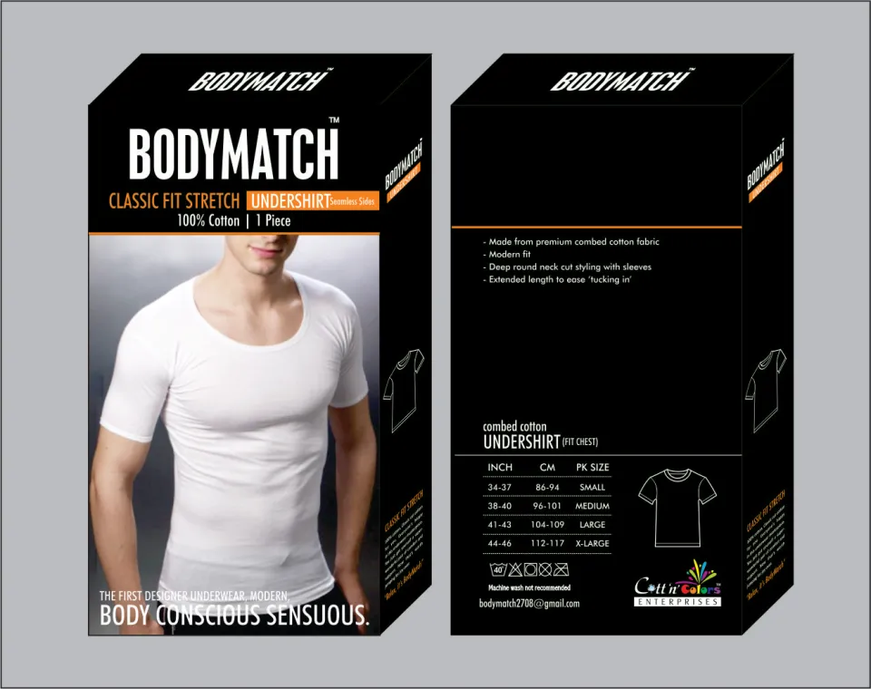 BodyMatch Men's Premium Cotton Vest (Short Sleeves) Pack of 1 | Daraz.pk