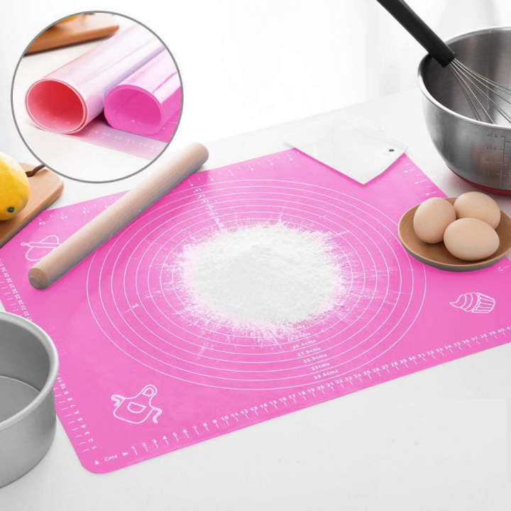 Silicone Baking Mat 50x40cm Nonstick Baking Mats with Measurements Anti-Slip Dough Kneading Mat Rolling Out Dough Pastry Mat Heat Resistant, BPA Free