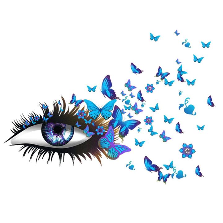 Wall Decal Glossy Vivid DIY Girl Eye-Shaped Butterfly Stickers