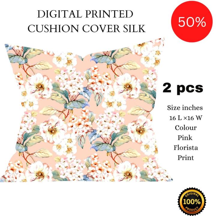 Cushion Cover Set of 2 Decorative Throw Cushion Covers for Sofa (16"x16") |Printed cushion cover| Decorative Digital print Custom Personalized Removable Washable Affordable Comfortable Eco-friendly cushion cover
