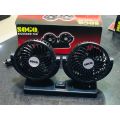 Sogo 360 Degree Adjustable 12V Double Fan Car Dashboard Fan Black. 
