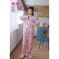 2 Pcs/Set Tops + Warm Pant Extra Soft Fleece Polyester Women Pajama Sets Cartoon Flannel Sleepwear. 