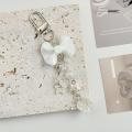 Plastic Chain Camera White Keychain Bow Key Chain for DIY Women Girl Diy Fashion. 