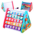 5-in-1 Multi-Functional Educational Activity Triangle Cube - Abacus, Blocks, Clock, Writing Board, Beads for Kids. 
