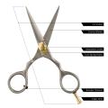 Mustache Scissors or Beard Trimming Scissors, Extremely Sharp - Silver 5 inch. 