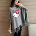 MK Garments - Winter Collection Woman's Kitty Printed  Fleece Shoal Poncho For Girls. 