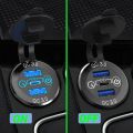 PD Type C and QC3.0 Dual USB Charger PD 3.0 & Two QC3.0 Ports with Touch Switch Fast Car Adapter. 