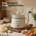 Electric Cooker - Electric Stove - Electric Hot Pot, 1.5L Non-stick Ramen Cooker, Multi-Function Electric Pot for Pasta, Noodles, Steak, Egg, Electric Cooker with Dual Power Control, Over-Heating and Boil Dry Protection. 