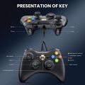 VOYEE PC Controller, Wired Controller Compatible with  Xbox 360 & Slim with Upgraded Joystick, Double Shock | Enhanced (Black). 