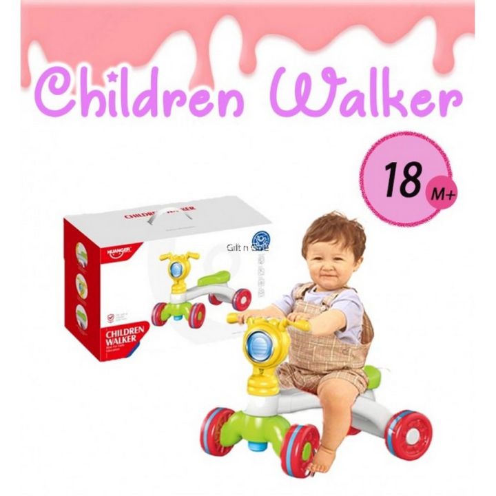 Huanger Baby Walker 4 Wheels Baby Scooter Ride on car Kids Toy