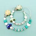 【New】 Produced By Baby Family Personalized Name Handmade Silicone Pacifier Chains Eco-Friendly Pacifier Clips Holder Chain Kawaii. 