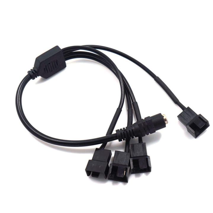 Copper DC 5521 to 4Pin PWM 4 Way Computer PC Fan Power Adapter Cable 12V