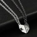 Trendy Pair of Magnetic Heart Necklace For Couples/Silver Magnetic Heart Locket For Lovers/Gift For Him/Her. 