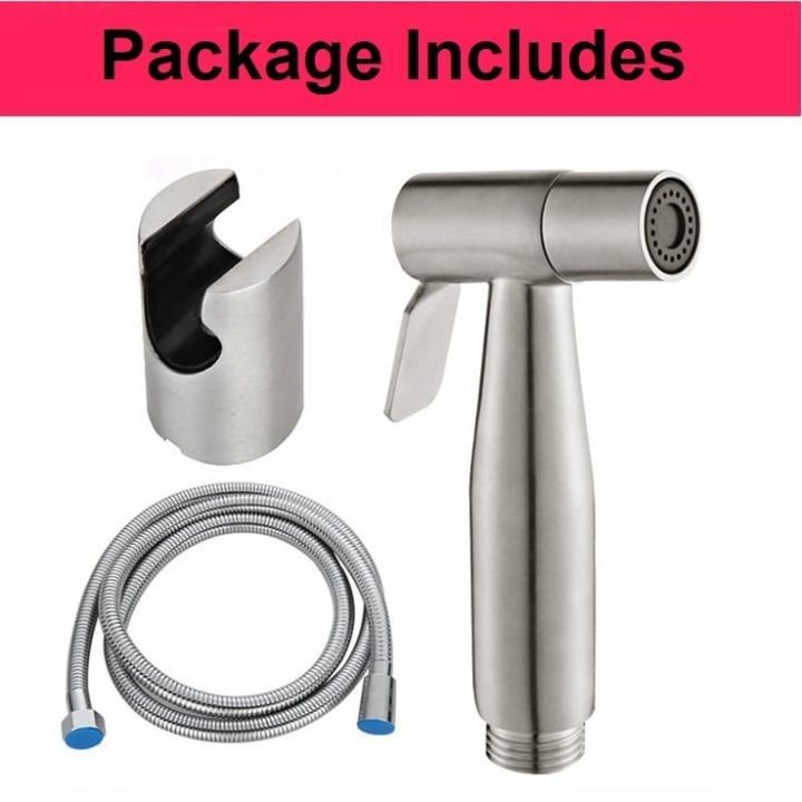 Stainless%20Steel%20Handheld%20Bidet%20Sprayer%20With%20Hose%20and%20Bracket,%20Stainless%20Steel%20Muslim%20Shower%20-%20Image%204