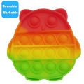 Planet X - Pop It Bubble Fidget Spinner in Playful Rainbow Owl Shape - 4 Inches. 