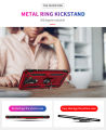 Lereach For Samsung Galaxy J8 2018 Mobile Phone Case TPU+PC Hard Ring Car Ring Bracket Shockproof Back Cover. 