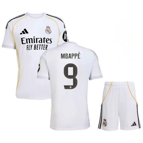 Original Mbappe Full Kit For Kids Real Madrid - Available