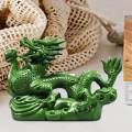 Wood Carved Chinese Dragon Statue Fengshui Ornament for Living Room Lifelike. 