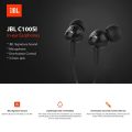 JBL C100SI In-Ear Headphones with Mic Bass Stereo Wired In-ear Earphones With Mic Earbuds Headphones 【white/black/red】. 