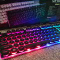 EWEADN GX60 Punk Colorful Backlight USB Wired Retro Gamer Gaming Keyboard For Desktop Laptop External Universal Keyboard. 