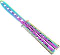Folding Butterfly Knife/Comb for Portable Practice: CSGO Valorant - Training Tool, Stainless Steel Balisong Pocket Trainer. 