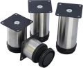 Table Legs Stainless Steel pack of 4, Furniture Legs Metal Tubular Steel Base Coffee Table/TV Table/Side Tables/Bedside Table/Bench Legs Height Adjustable. 