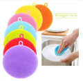 Multifunction Silicone Scrubber Sponge Brush Dish Washing Cleaning-Kitchen Tools. 