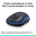 Logitech M185 Wireless Mouse (Blue) with USB Mini Receiver, Compatible with PC, Mac, Laptop. 