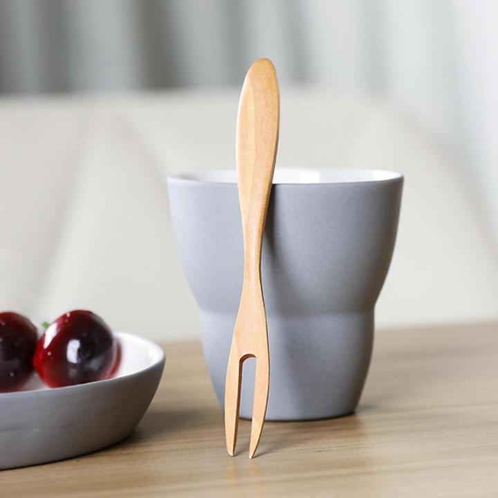 Wooden fruit fork creative cake fork cute moon cake fork dessert fork fruit sign household