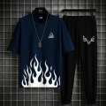 New trendy fired printed summer tracksuit for men and boys. 
