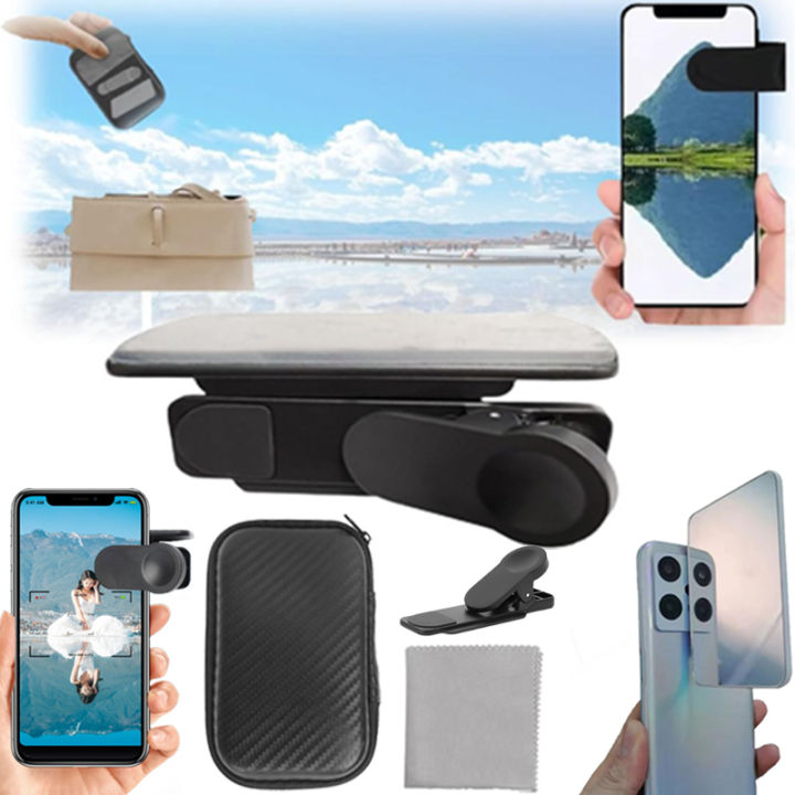 Smartphone Camera Mirror Reflection Clip Kit for Iphone Xiaomi Samsung Mobile Phone Reflection Camera Clip Lens Selfie Reflector