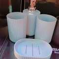 UD TRADERS Bath room set 4pcs ( LOTION DISPENSER, TUMBLER, TOOTHBRUSH HOLDER, SOAP DISH ) Newstyle Bathroom Supplies Bathroom Gadge. 