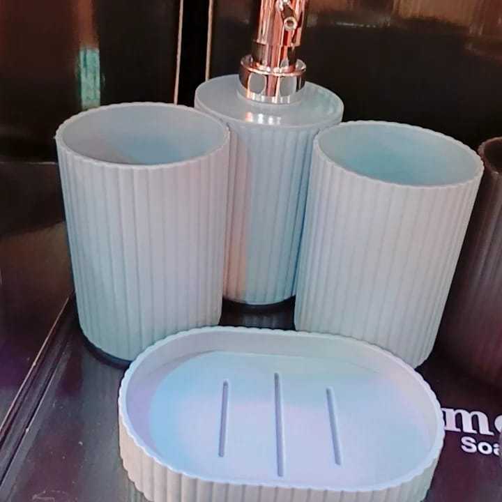UD TRADERS Bath room set 4pcs ( LOTION DISPENSER, TUMBLER, TOOTHBRUSH HOLDER, SOAP DISH ) Newstyle Bathroom Supplies Bathroom Gadge
