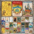 Disney Metal Tin Sign Plate Walt Disney World Vintage Poster Disneyland Metal Sign Iron Painting Toy Story Plaque Home Decor. 