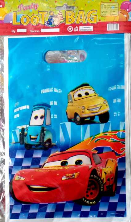 McQueen Cars Theme Bags - Pack of 10 Party Goodie Bags Birthday Gift Bags
