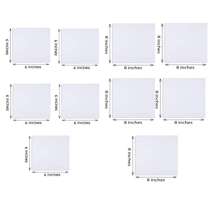 10%20Pack%20Mini%20Canvas%20Panels%20-%205pcs%20(6%20x%206%20),%205pcs%20(%208%20x%208%20)100%25%20Small%20Cotton%20Stretched%20Canvas%20Boards%20for%20Painting.%20-%20Image%202