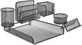 Metal Mesh Executive Desk Organizer Set of 6 Pcs For Home and Office Use. 
