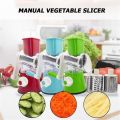 Food Processor Vegetable Chopper Kitchen Roller Gadgets Tool Vegetable Cutter Round Slicer Graters Potato Carrot Cheese Shredder  Fruit Vegetable Chopper 3 in 1 Multifunctional Rotary Grater. 