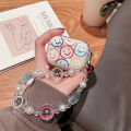 【Solo Yolo】Glitter Color Smiley Face Soft Case for Apple Headset 3 Generation AirPods pro Wireless Bluetooth Protective Sleeve Chain. 