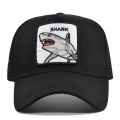 Cross Border Animal Embroidery Baseball Cap Animal Shark Embroidery Cap Mesh Cap Curved Brim Visor Mesh Cap Wholesale. 