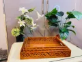 Handmade Wooden Tray with Cutwork Design |Pakistani handicraft Wooden Trays |Home Decor, Gift Set Kitchen, Living Room | Serving Tray for Hotels & Restaurants | Trays Serving For Breakfast | Wood Tray Set | Wooden Collection | Wood Decorations | Wonde. 
