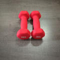 1 KG Pair Matte Coated Dumbbell Set Yoga Fitness Exercise Training Weights Red Color. 
