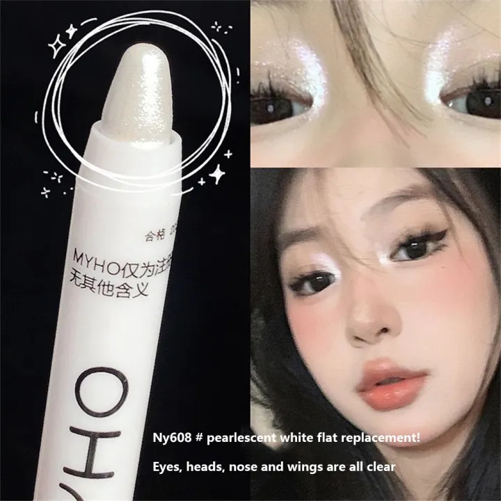 Monochrome%20Eye%20Shadow%20Stick%20Lying%20Silkworm%20Pen%20Matte%20Pearlescent%20White%20Silver%20Highlighter%20Easy%20To%20Color%20Long%20Lasting%20Student%20-%20Image%204